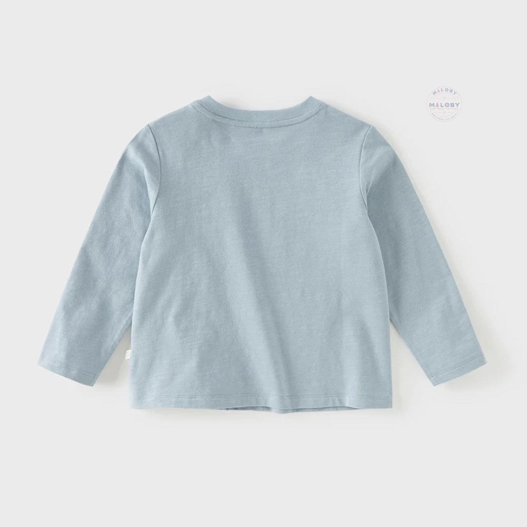 T-shirt en pur coton motif graphique enfant garçon -Bleu/Blanc