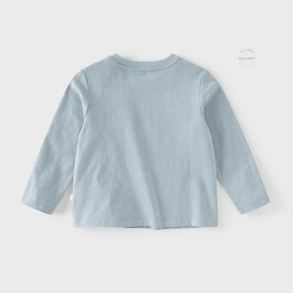 T-shirt en pur coton motif graphique enfant garçon -Bleu/Blanc