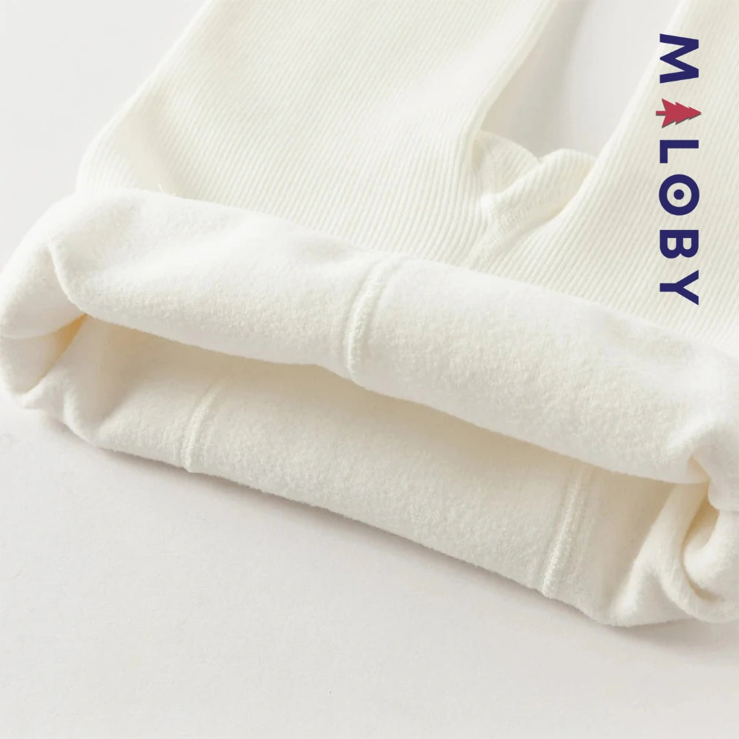 Collant épais à nœuds enfant fille- beige/noir