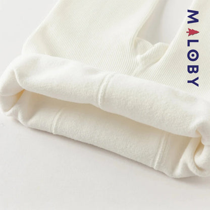 Collant épais à nœuds enfant fille- beige/noir