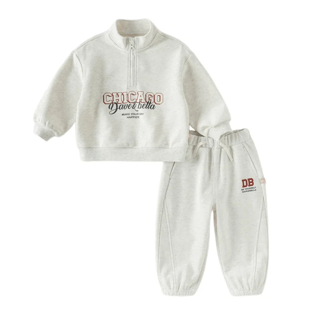 Ensemble sport Sweat zippé et pantalon jogger enfant garçon -Gris
