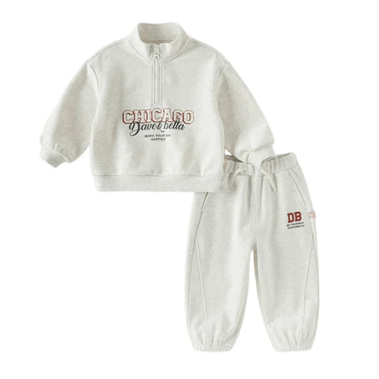 Ensemble sport Sweat zippé et pantalon jogger enfant garçon -Gris