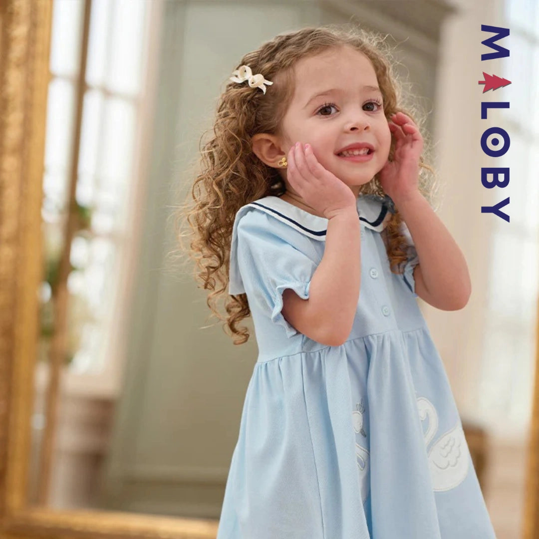 Robe style Marin enfant fille- bleu ciel -robes et ensembles pour filles, bébés et garcons - MALOBY
