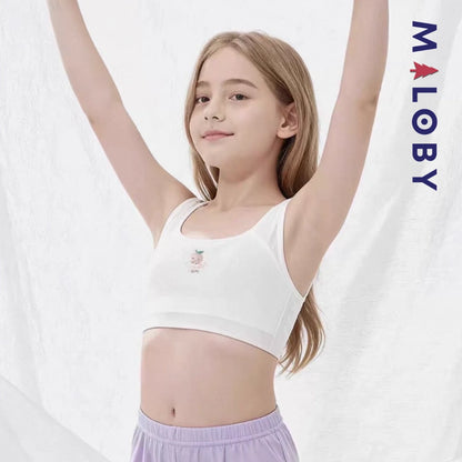Brassières  100% coton - Blanc/Abricot/Violet