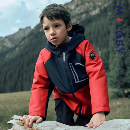 Parka imperméable doublée polaire enfant garçon- rouge