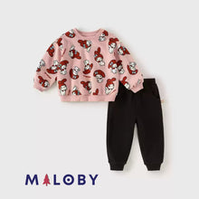 Charger l&#39;image dans la galerie, Ensemble sweat + pantalon enfant fille - motifs dessins animés -robes et ensembles pour filles, bébés et garcons - MALOBY
