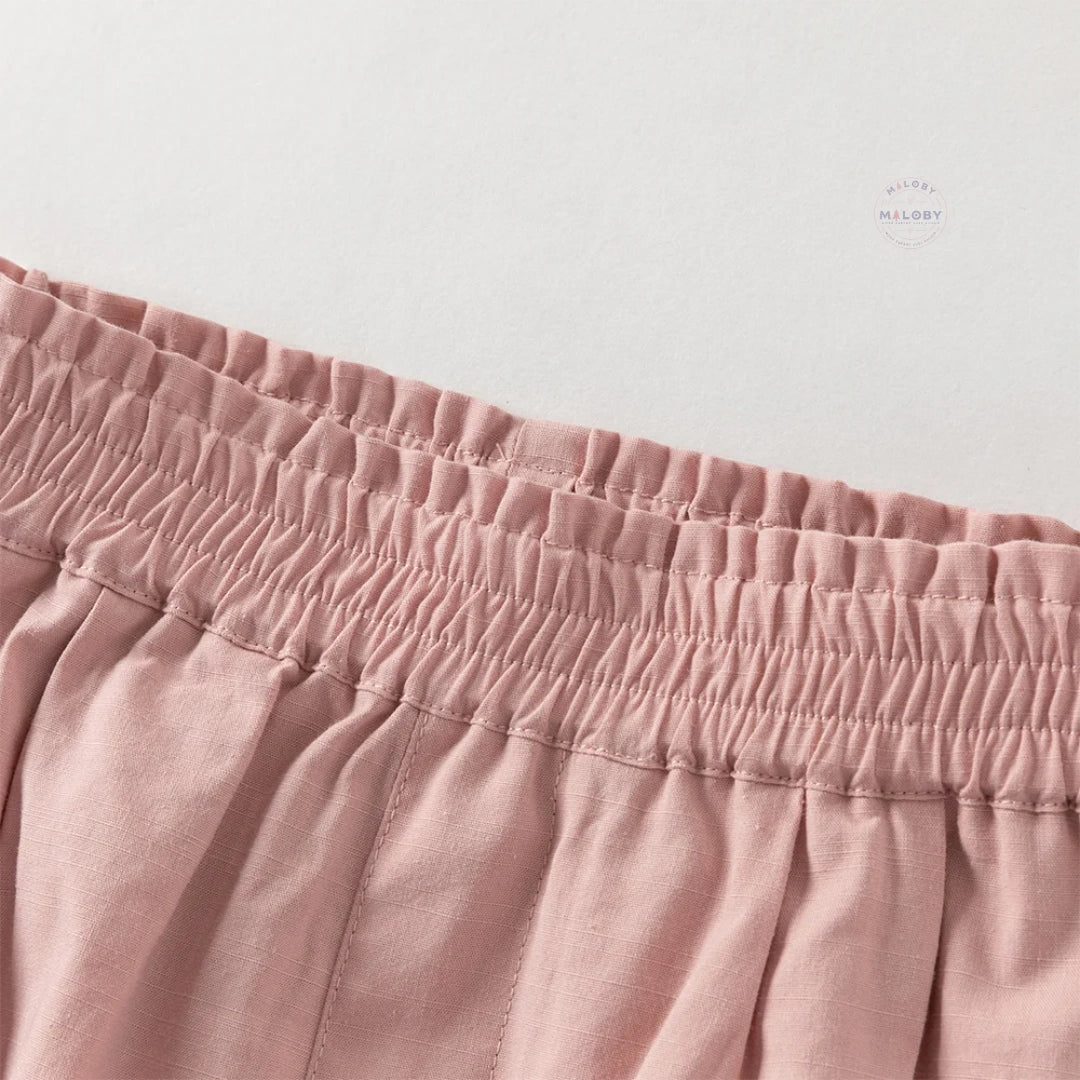 Pantalon carotte décontracté enfant fille rose, vêtement enfant maroc - MALOBY