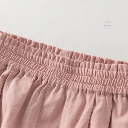 Pantalon carotte décontracté enfant fille rose, vêtement enfant maroc - MALOBY