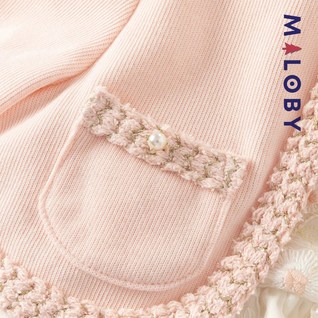 Robe cérémonie avec Boléro intégré -Rose -robes et ensembles pour filles, bébés et garcons - MALOBY