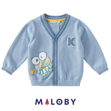 Charger l&#39;image dans la galerie, Cardigan en maille garçon- Bleu -robes et ensembles pour filles, bébés et garcons - MALOBY
