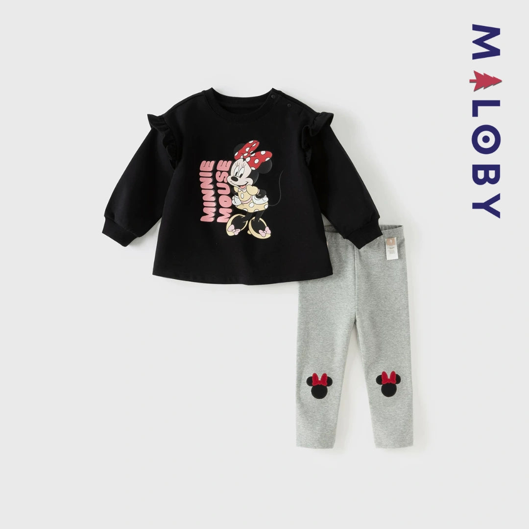 Ensemble Minnie Disney Sweat+Pantalon enfant fille- Rouge/Noir