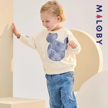 Sweat-shirt Motif Disney manches longues enfant garçon -Beige -robes et ensembles pour filles, bébés et garcons - MALOBY