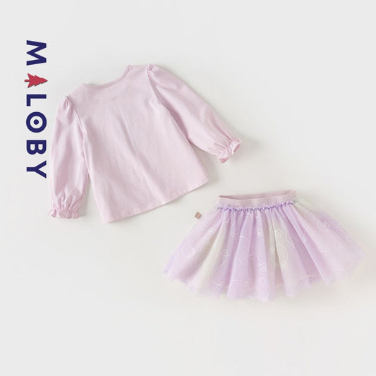 Ensemble T-shirt et Jupe enfant fille-Violet -robes et ensembles pour filles, bébés et garcons - MALOBY