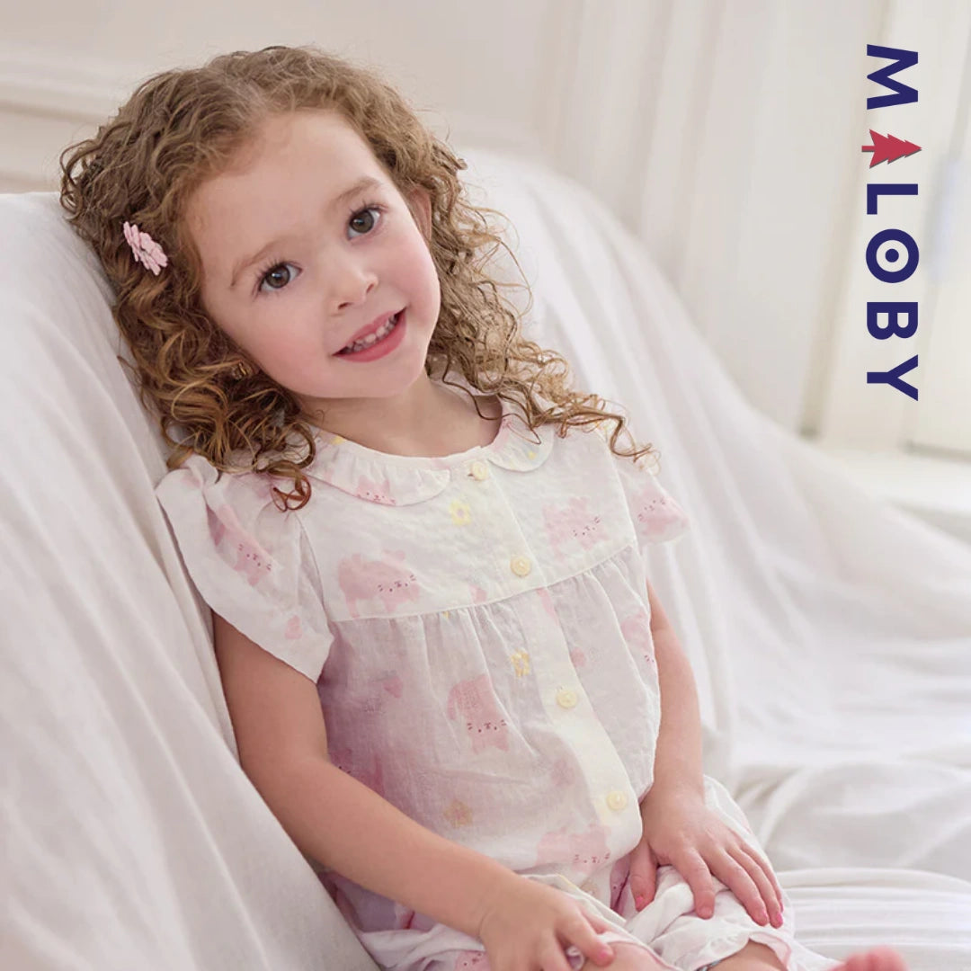Ensemble Pyjama 2 pièces pour été enfant fille -Rose