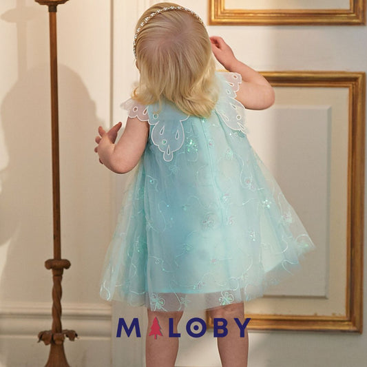 Robe enfant fille cérémonie - Bleu ciel -robes et ensembles pour filles, bébés et garcons - MALOBY