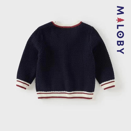 Cardigan en maille enfant garçon- Marine