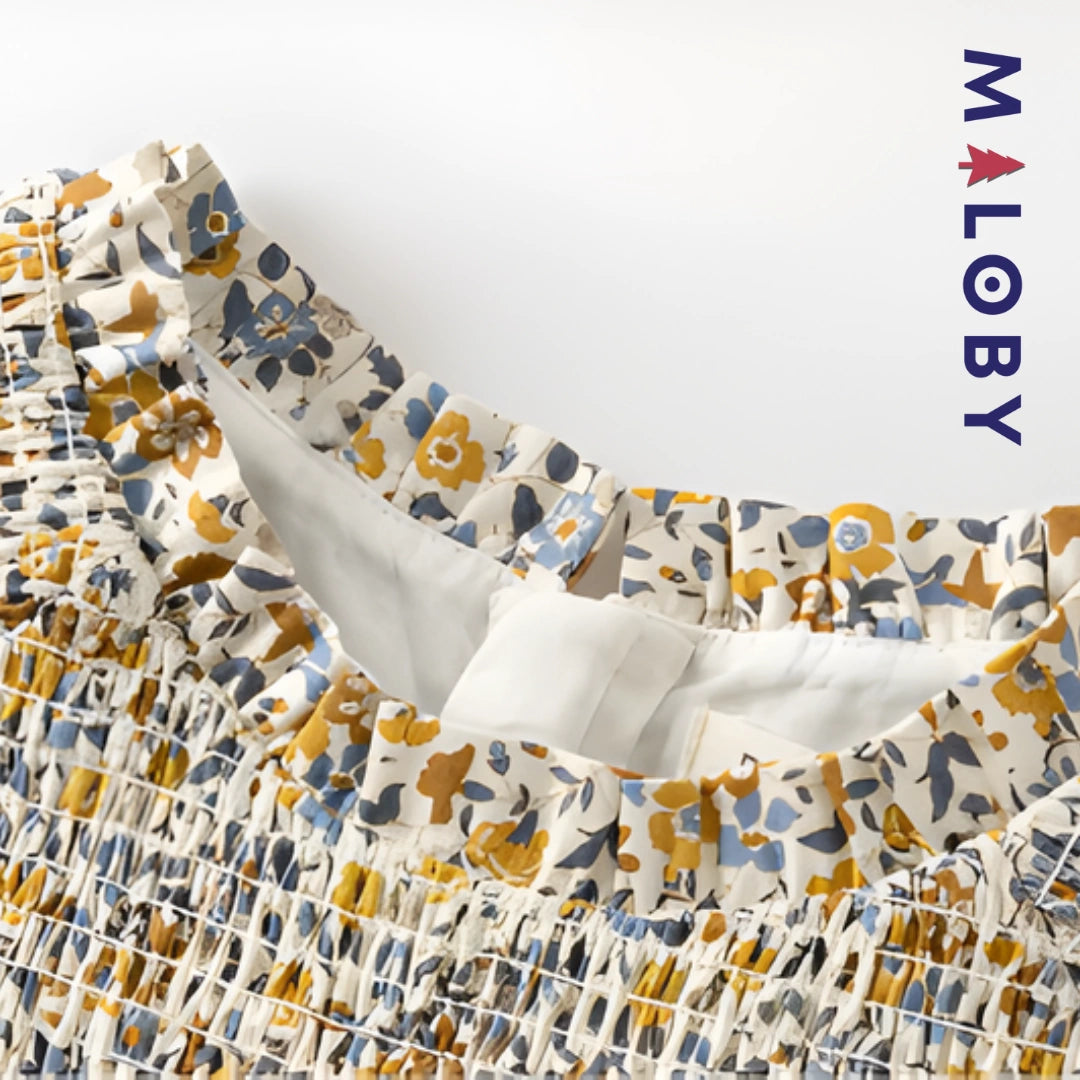 Robe à smocks motifs floral enfant fille -Floral -robes et ensembles pour filles, bébés et garcons - MALOBY