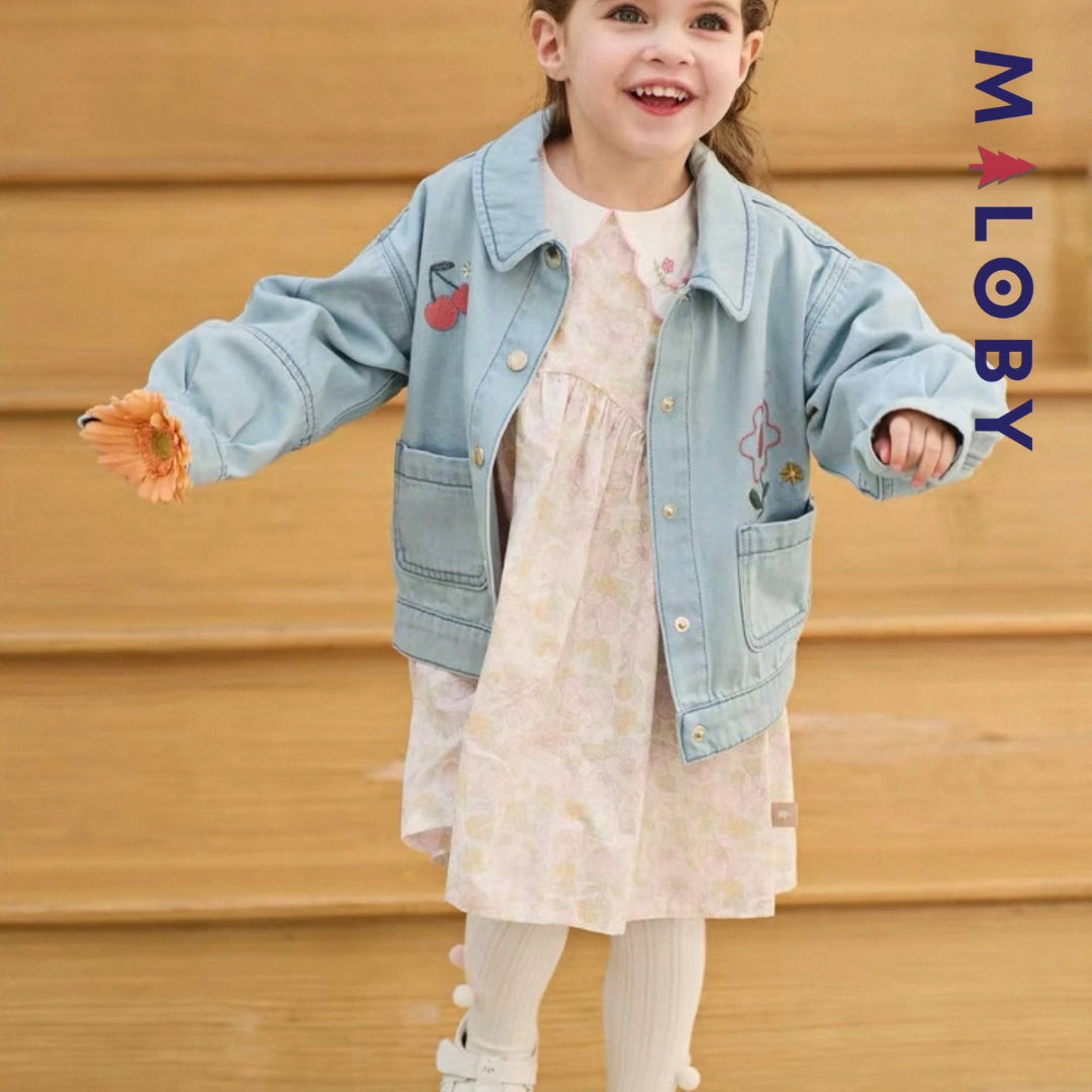 Robe longue motifs fleuris enfant fille -Floral -robes et ensembles pour filles, bébés et garcons - MALOBY