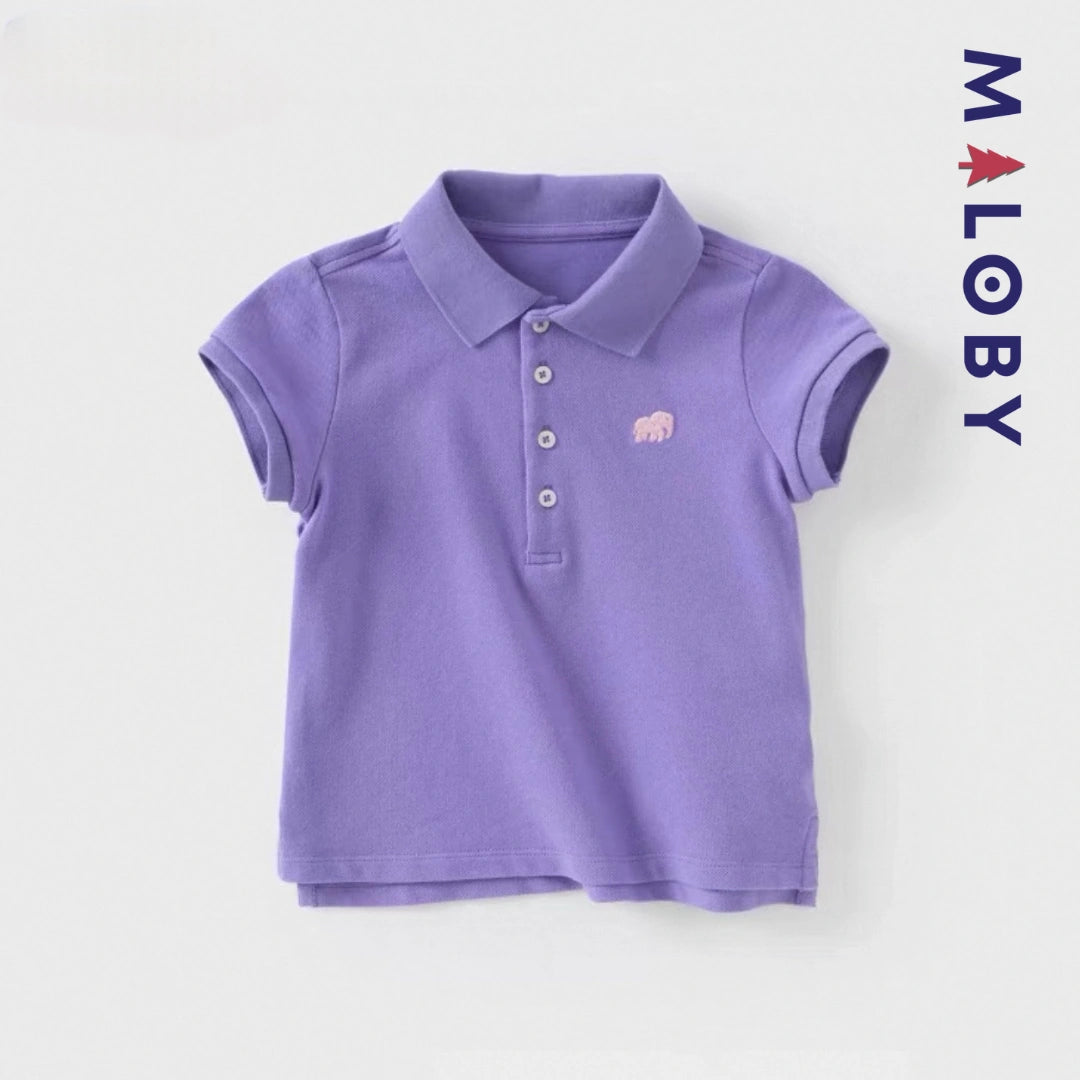 T-shirt polo d'Eté manches courtes enfant fille -Rose/Violet
