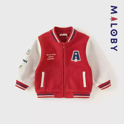 Sweat style teddy en molleton garçon - rouge -robes et ensembles pour filles, bébés et garcons - MALOBY