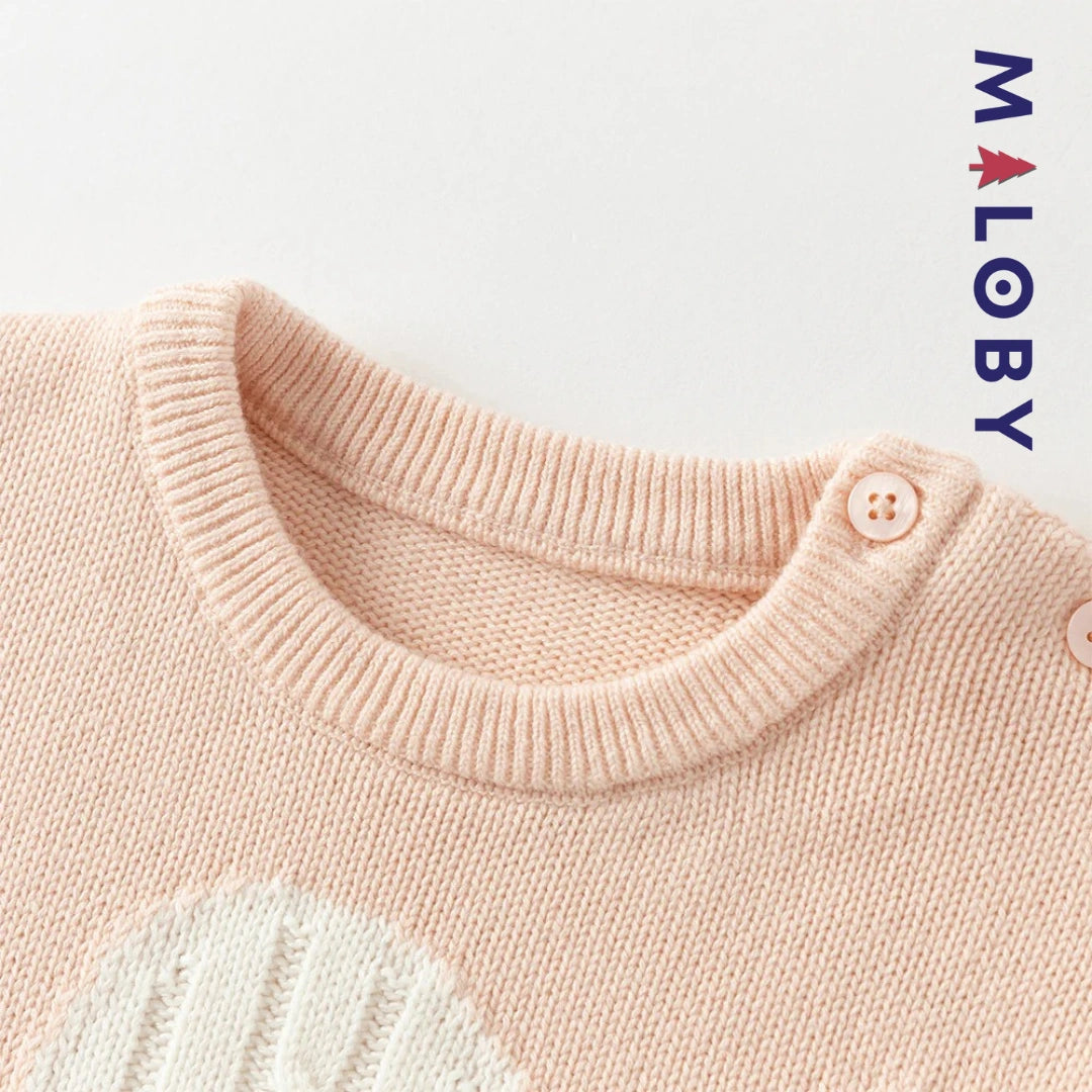 Robe bi-matière motif cœur enfant fille -Rose -robes et ensembles pour filles, bébés et garcons - MALOBY