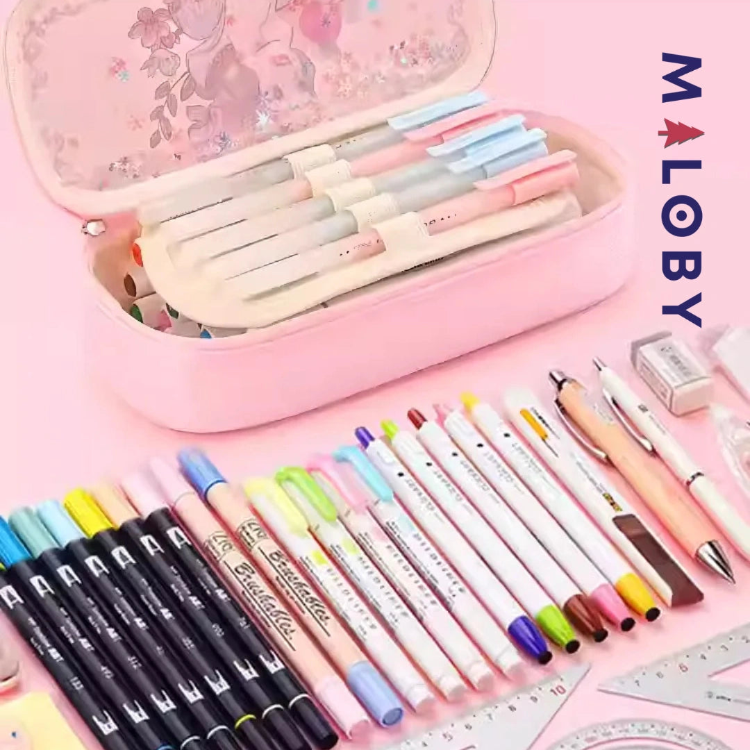 Trousse à crayon pour fille - Rose