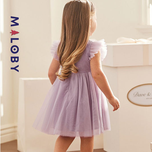 Robe de Cérémonie papillon- Violet -robes et ensembles pour filles, bébés et garcons - MALOBY