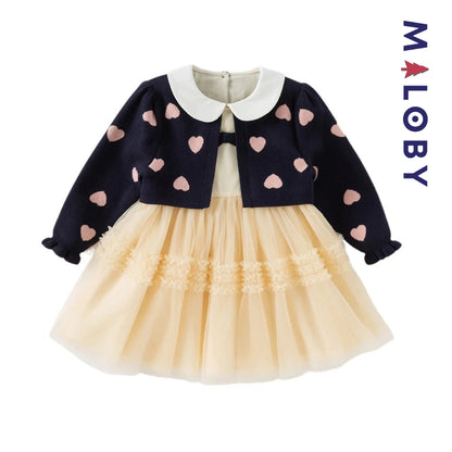 Robe cérémonie  avec Boléro intégré- beige