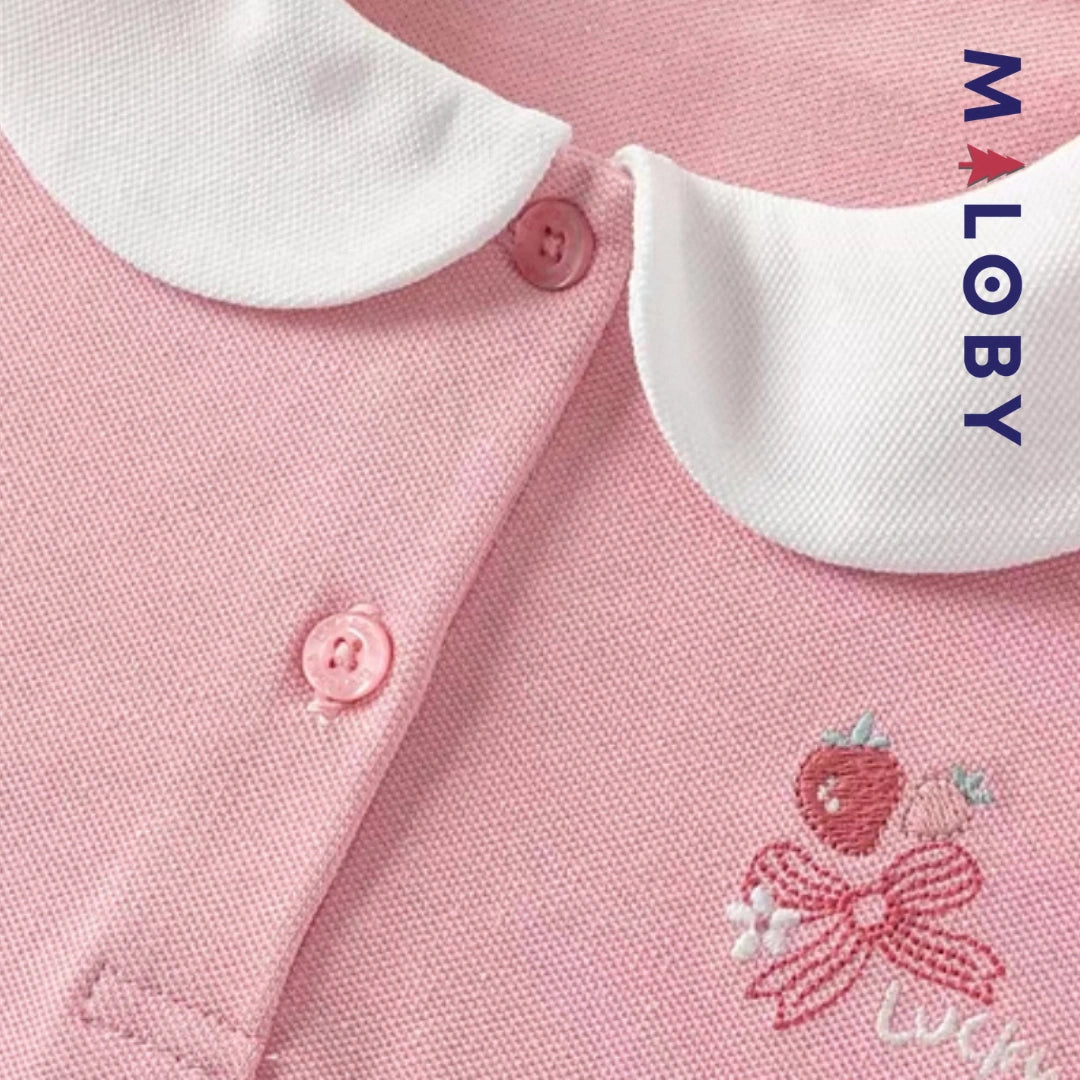 Ensemble été sweat+jupe short plissée enfant fille -Rose