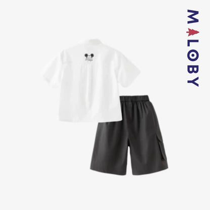 Ensemble 2 pièces Chemise+short motif Disney enfant garçon -Blanc