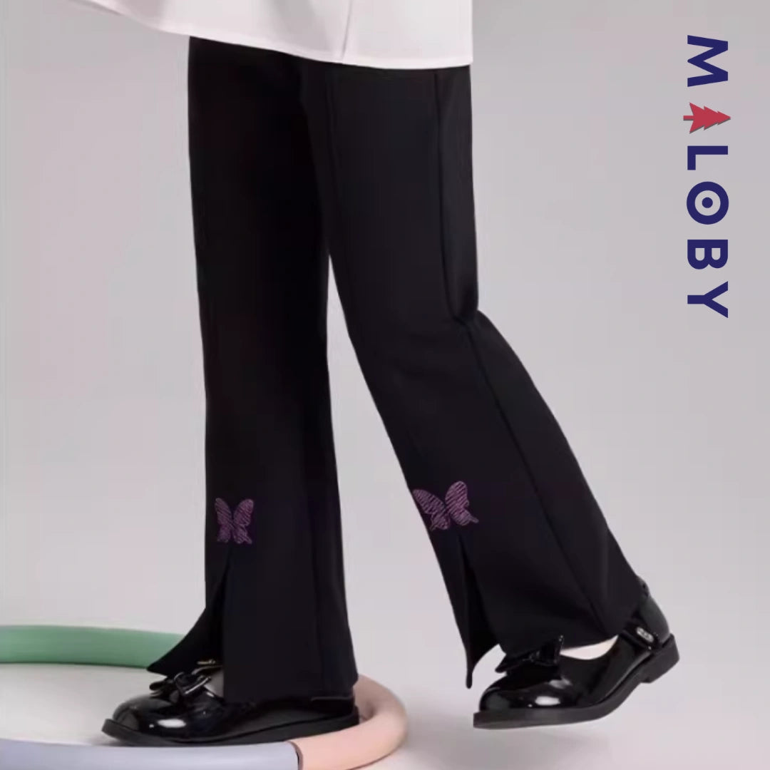 Pantalon évasé longueur chevilles enfant fille -Marine -robes et ensembles pour filles, bébés et garcons - MALOBY