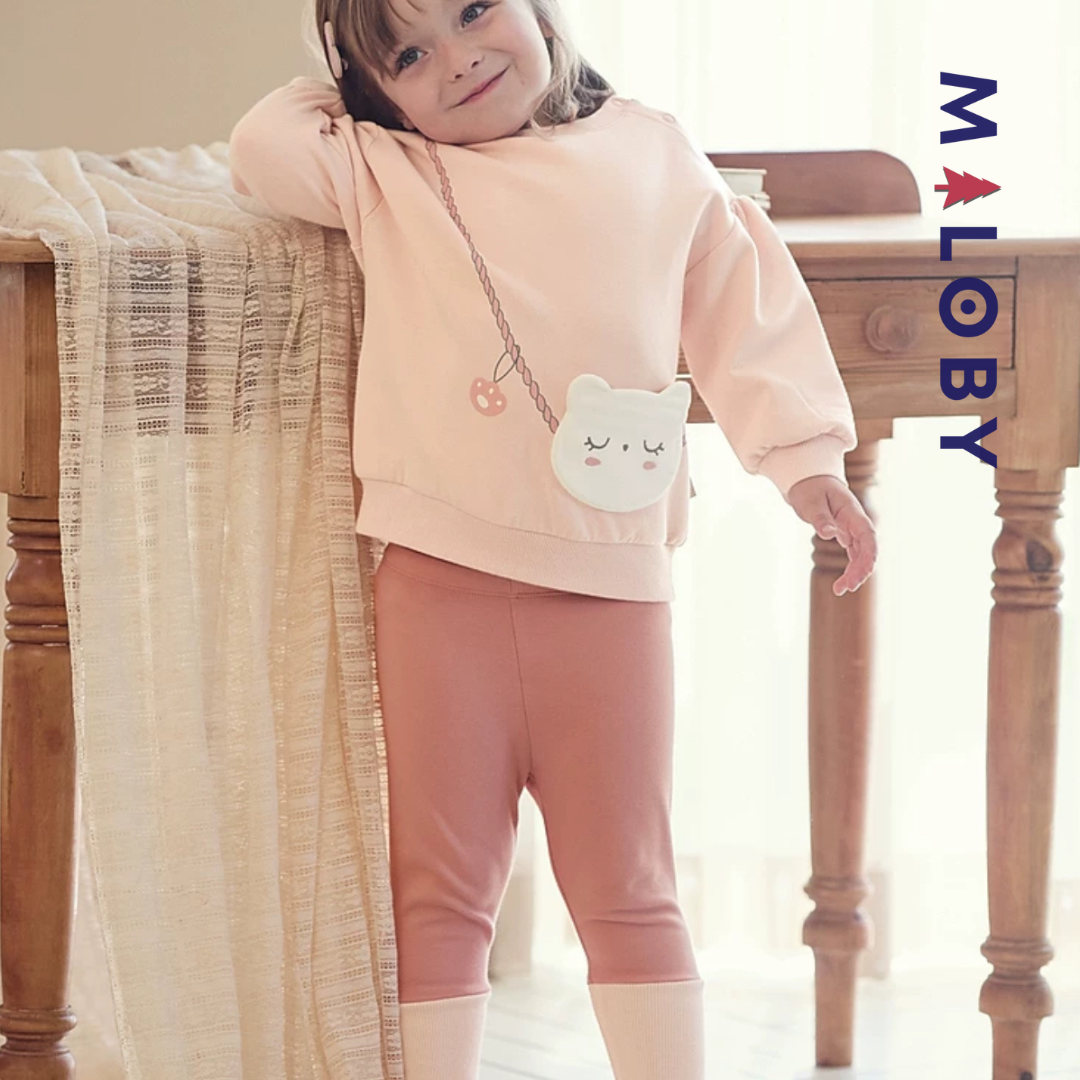 Ensemble Sweat et Legging enfant fille- Rose -robes et ensembles pour filles, bébés et garcons - MALOBY