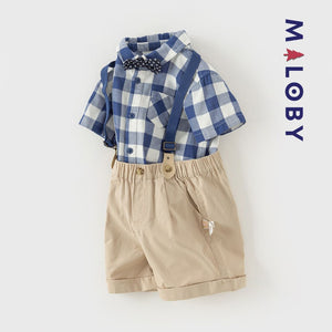 Ensemble cérémonie enfant  Garçon à 4 pièces - Bleu/beige