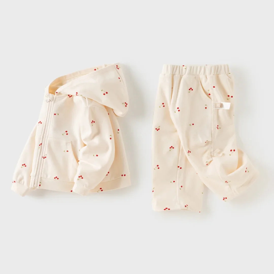 Ensemble 2 pièces Sweat + pantalon large enfant fille –imprimé cerises
