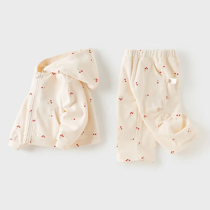 Ensemble 2 pièces Sweat + pantalon large enfant fille –imprimé cerises