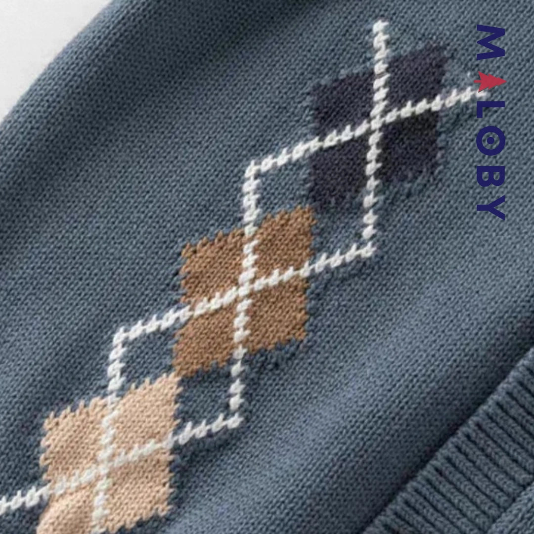 Gilet sans manches en pur coton enfant garçon -Bleu gris -robes et ensembles pour filles, bébés et garcons - MALOBY