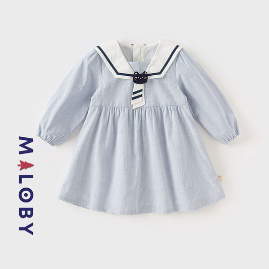 Robe style Marin enfant fille-blanc/bleu -robes et ensembles pour filles, bébés et garcons - MALOBY