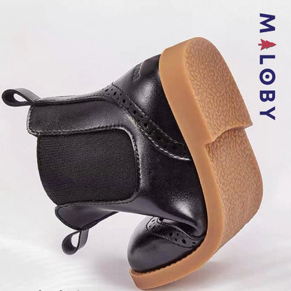 Boots enfant fille zippées et élastiquées - noir
