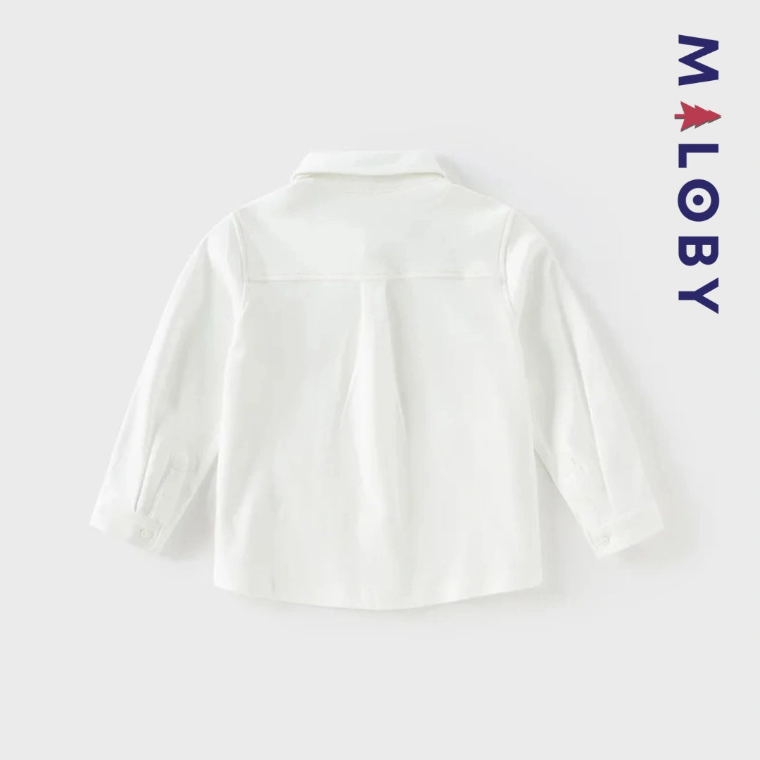 Chemise à nœud papillon enfant garçon -Blanc -robes et ensembles pour filles, bébés et garcons - MALOBY