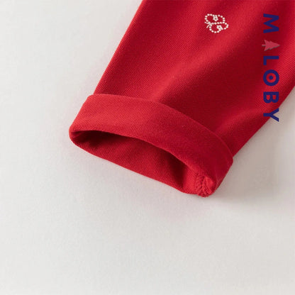 Robe polo motif papillon enfant fille -Rouge -robes et ensembles pour filles, bébés et garcons - MALOBY