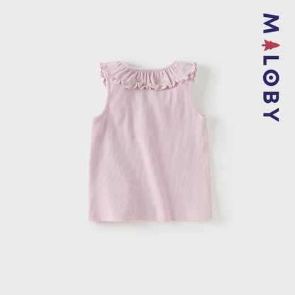 Gilet tricoté sans manches enfant fille - Jaune/violet