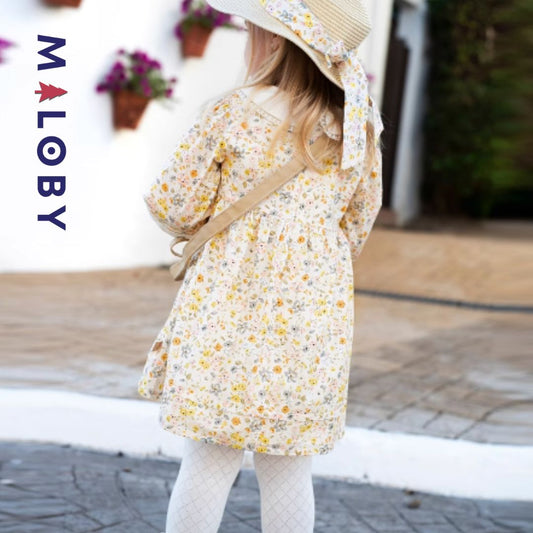 Robe à motifs fleurs imprimés - Jaune -robes et ensembles pour filles, bébés et garcons - MALOBY