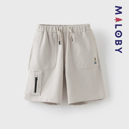 Short sport enfant garçon -Kaki clair