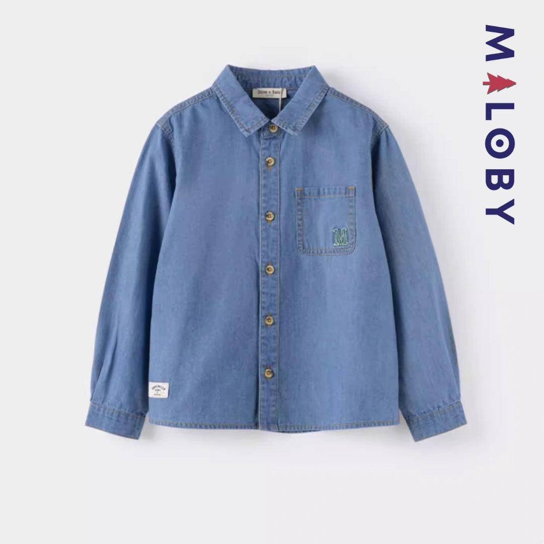 Chemise en jean enfant garçon - stone -robes et ensembles pour filles, bébés et garcons - MALOBY