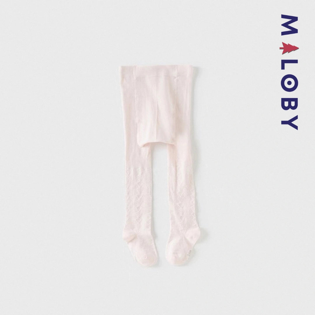 Collant épais motif papillon enfant fille -Rose
