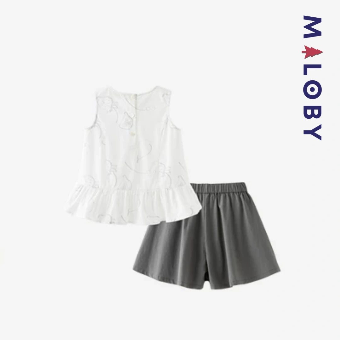 Ensemble 2 pièces Élégance Nature enfant fille -Blanc/gris