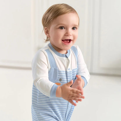 Salopette rayée bébé garçon bleu, vêtement bébé maroc - MALOBY