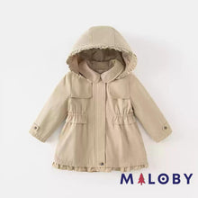 Charger l&#39;image dans la galerie, Trench à capuche enfant fille - beige -robes et ensembles pour filles, bébés et garcons - MALOBY
