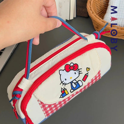 Trousse à crayon motif hello Ketty- Rouge