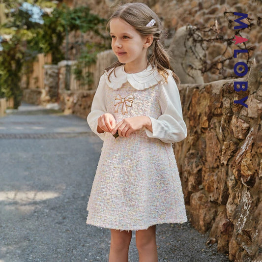 Robe cérémonie à carreaux style chanel enfant fille -Rose -robes et ensembles pour filles, bébés et garcons - MALOBY